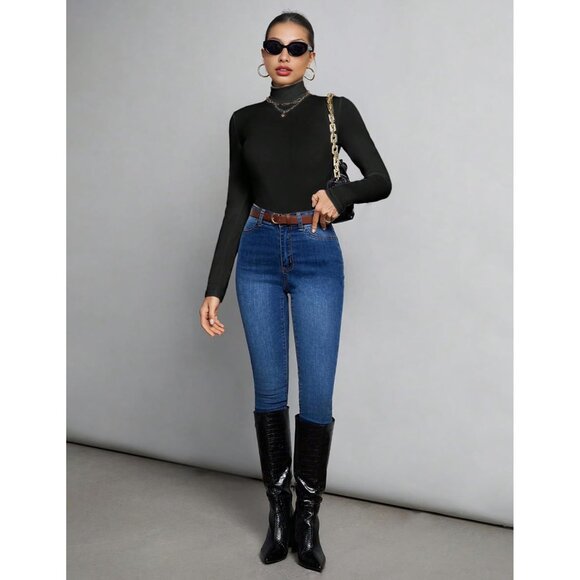 ⚡3 Pack Women’s Mock Turtleneck Tops Long Sleeve Slim Fit Thermal Shirt - Picture 4 of 5